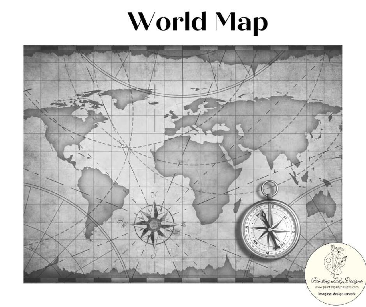 World Map Decoupage Paper for Crafting and Multi Media Art (Medium 18x24)